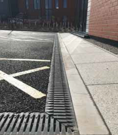 Hauraton high capacity channel system drains extensive car park at Skypark, Exeter
